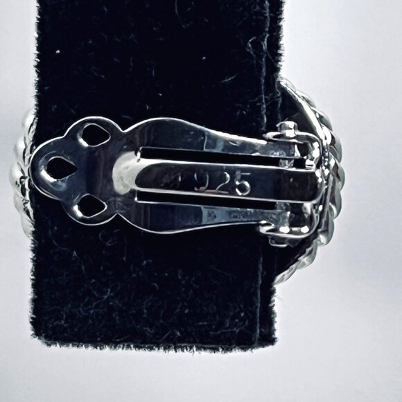 Judith Ripka Oval Sterling Silver, CZ And Amethyst Clip On Earrings (5984) - Picture 6 of 6